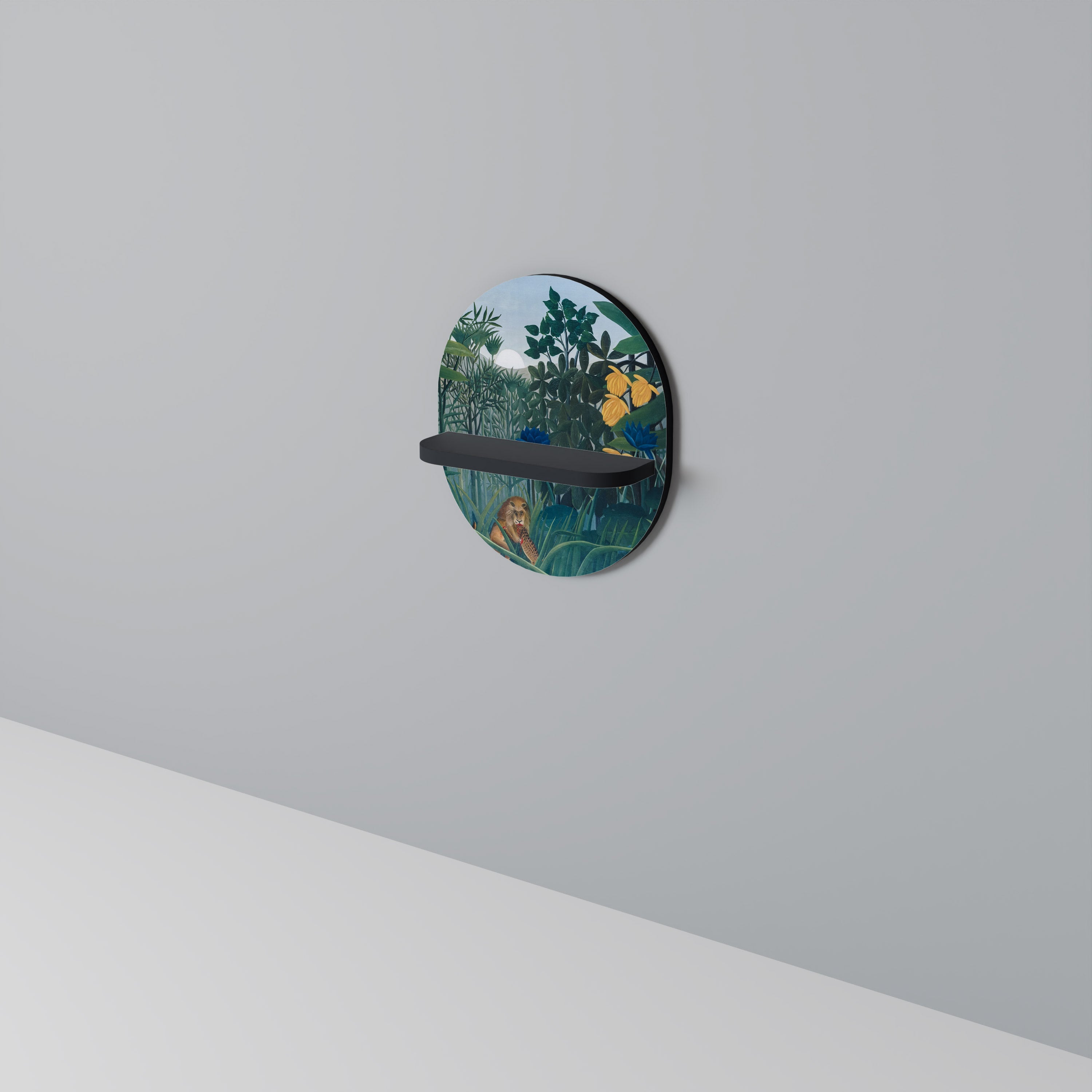 THE REPAST OF THE LION Ovales Kunstregal in Schwarz