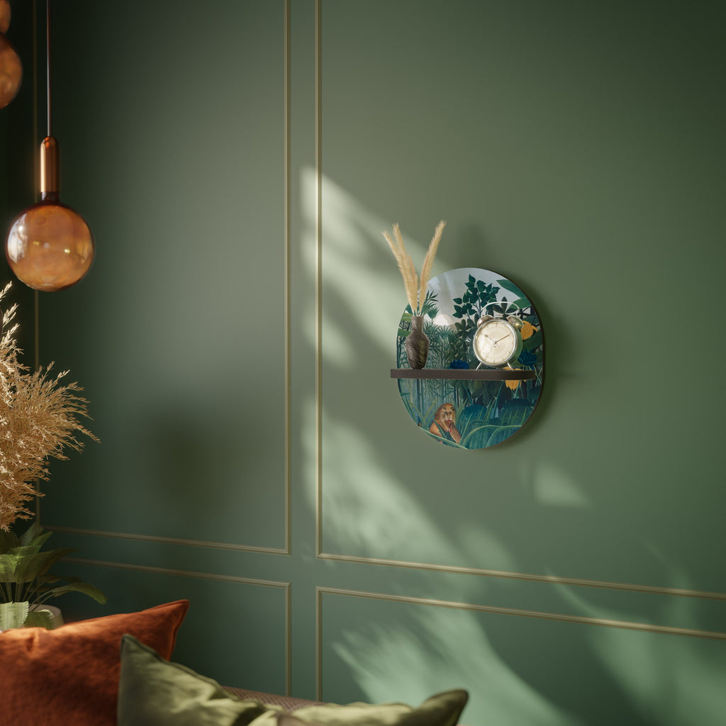 THE REPAST OF THE LION Ovales Kunstregal in Schwarz