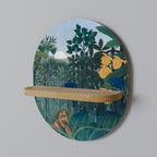 THE REPAST OF THE LION Ovales Kunstregal in Eiche-Optik