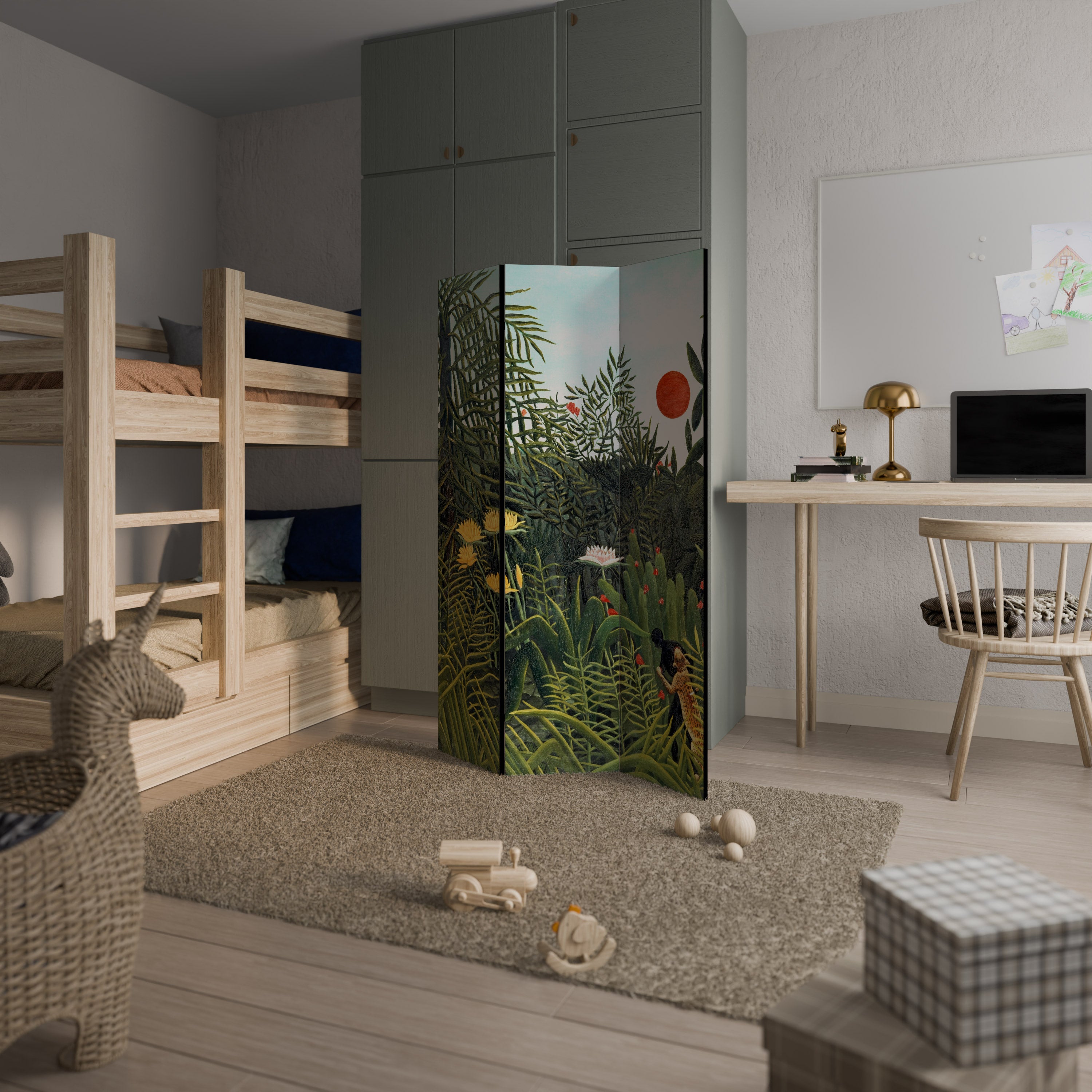 VIRGIN FOREST WITH SUNSET 3-teiliger Paravent