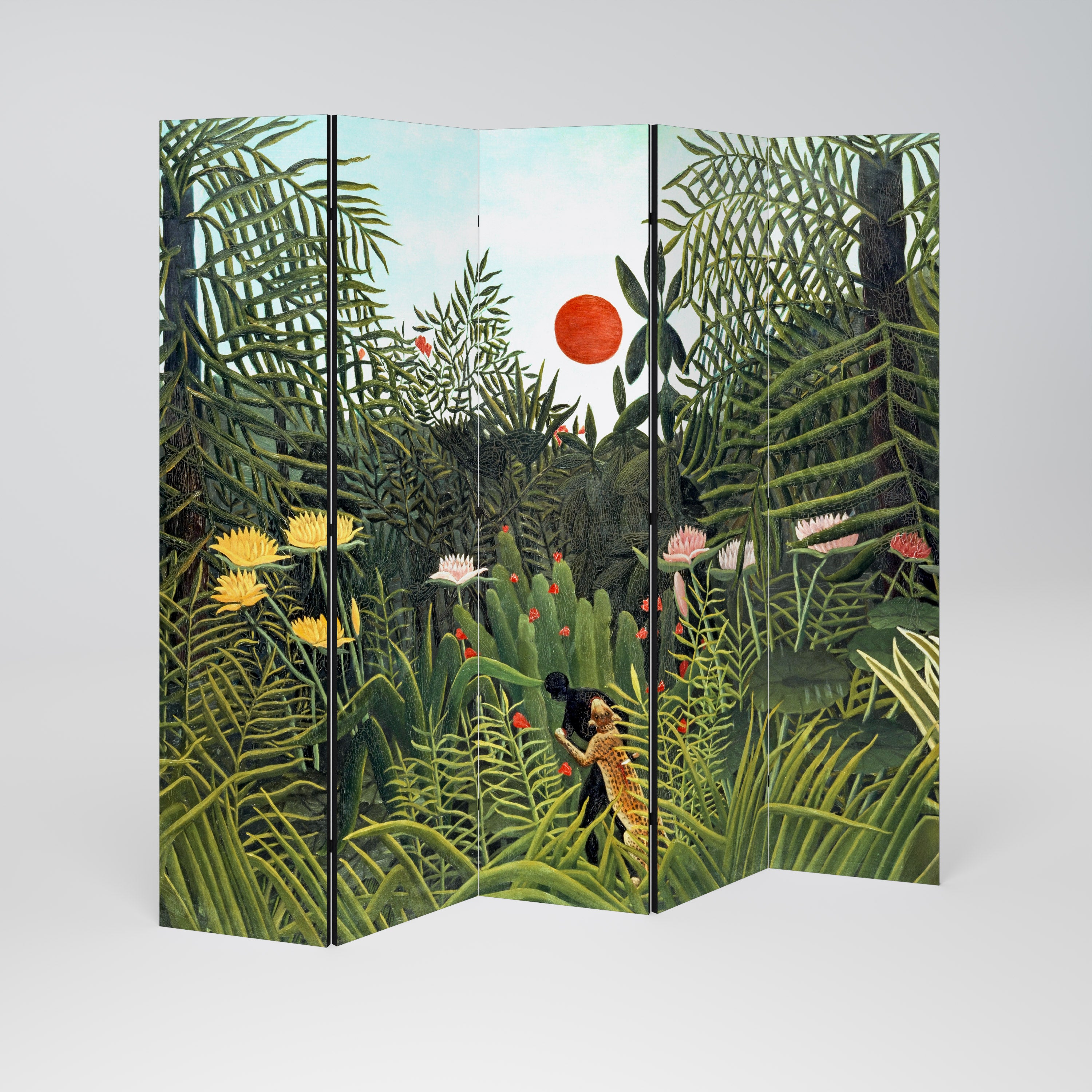 VIRGIN FOREST WITH SUNSET 5-teiliger Paravent