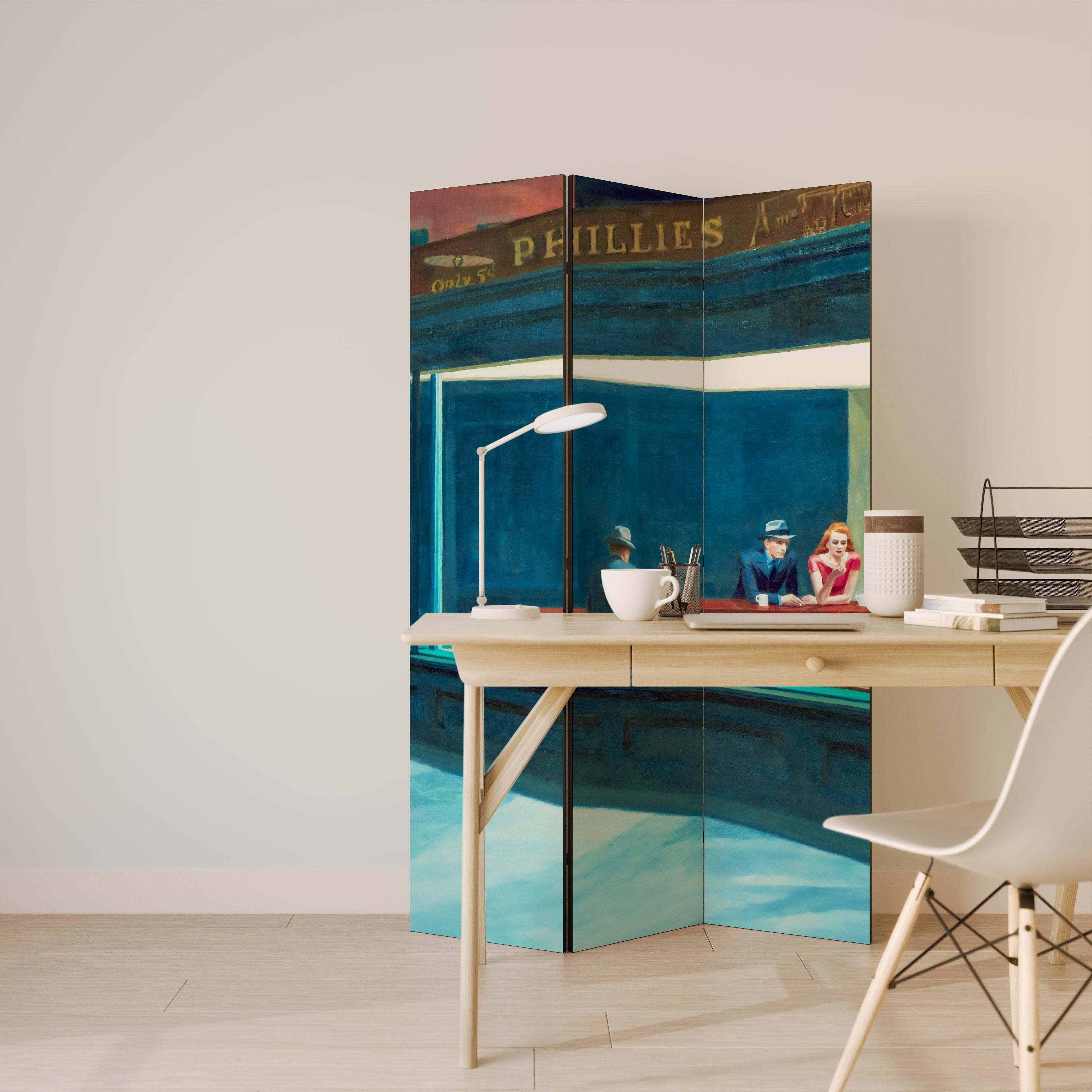NIGHTHAWKS Dekorativer 3-teiliger Raumteiler