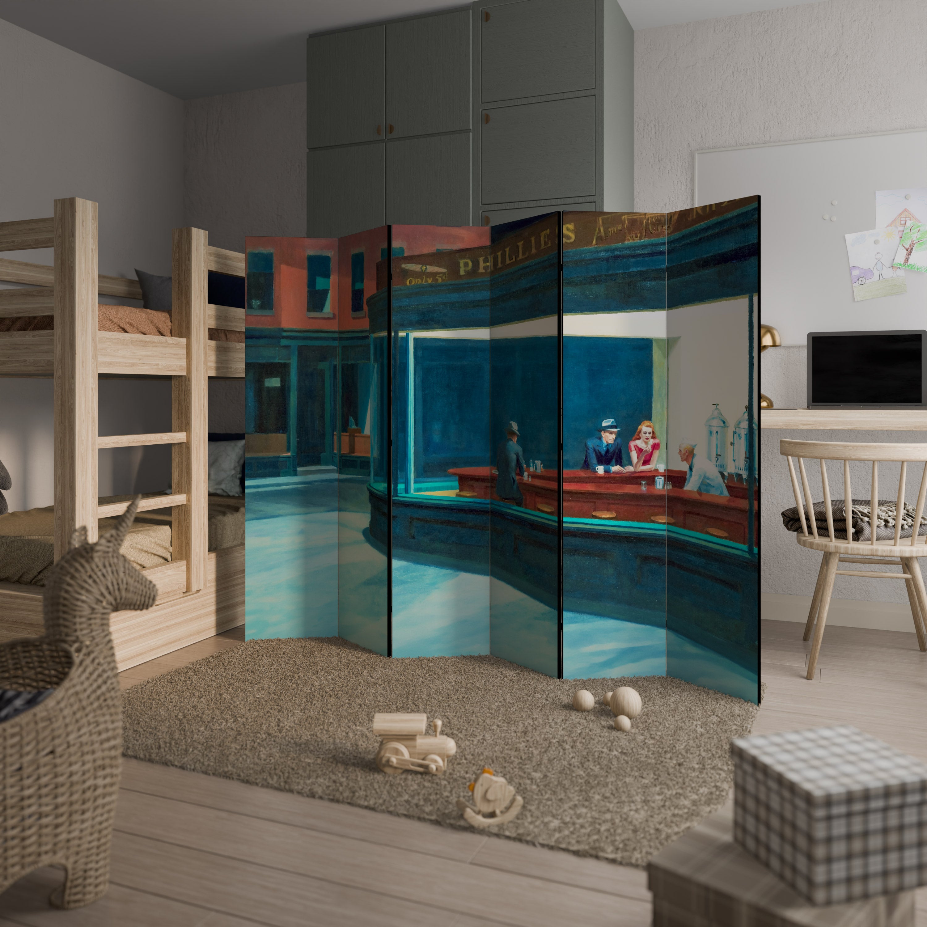 NIGHTHAWKS 6-teiliger Paravent