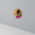 HER WITH A PEARL Ovales Kunstregal in Eiche-Optik