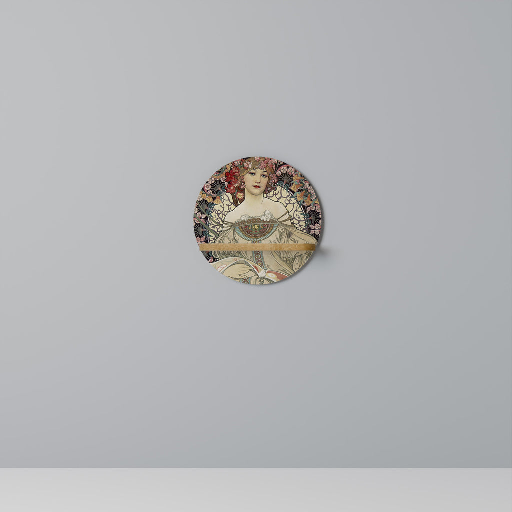 CHAMPENOIS IMPRIMEUR Rundes Kunstregal in Eiche-Optik