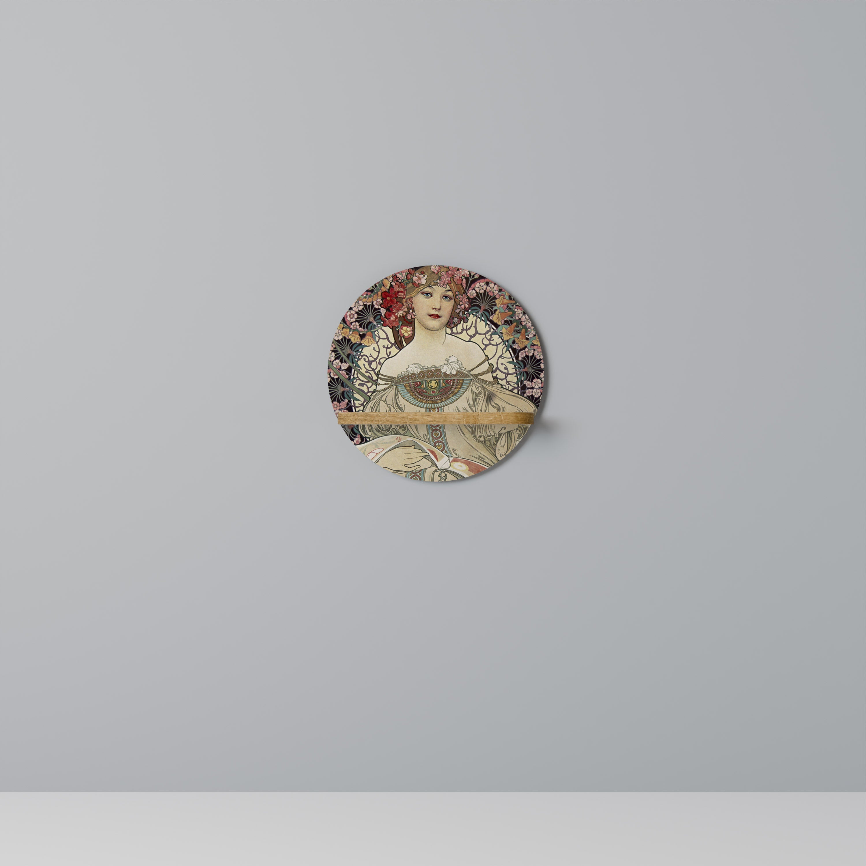 CHAMPENOIS IMPRIMEUR Rundes Kunstregal in Eiche-Optik