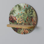 MUSCINAE LAUBMOOSE Rundes Kunstregal in Eiche-Optik