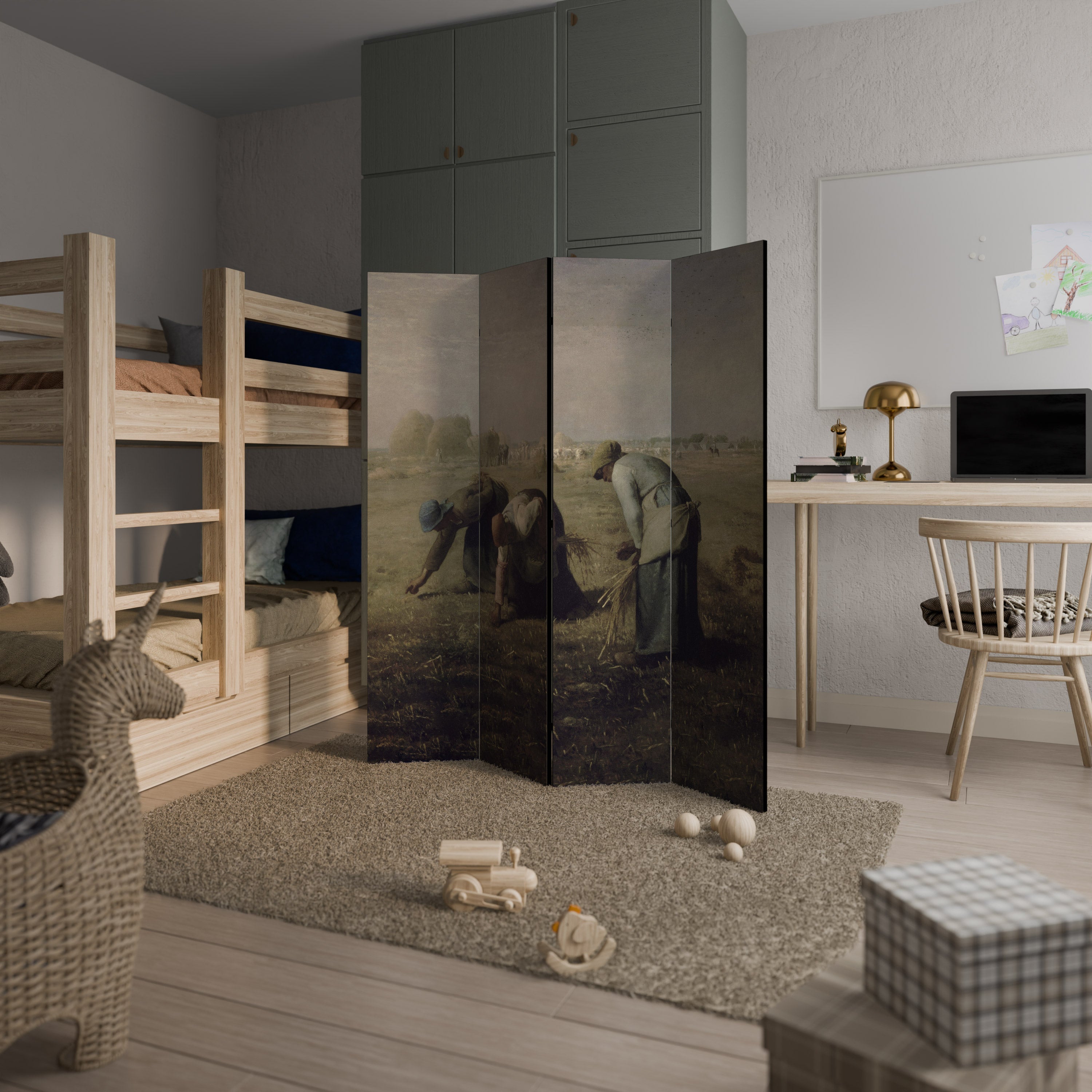 THE GLEANERS Dekorativer 4-teiliger Raumteiler