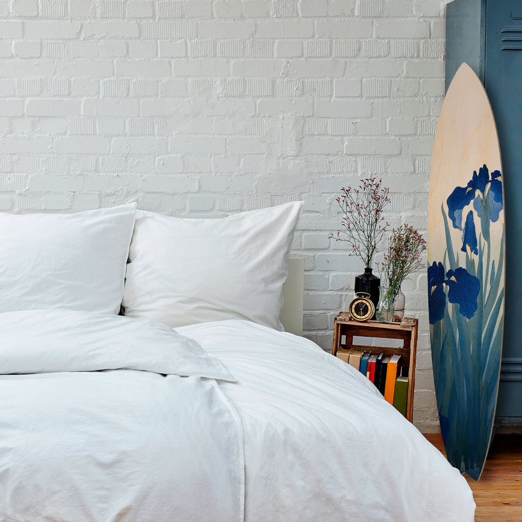 BLUE FLORAL RIDE Deko-Surfboard