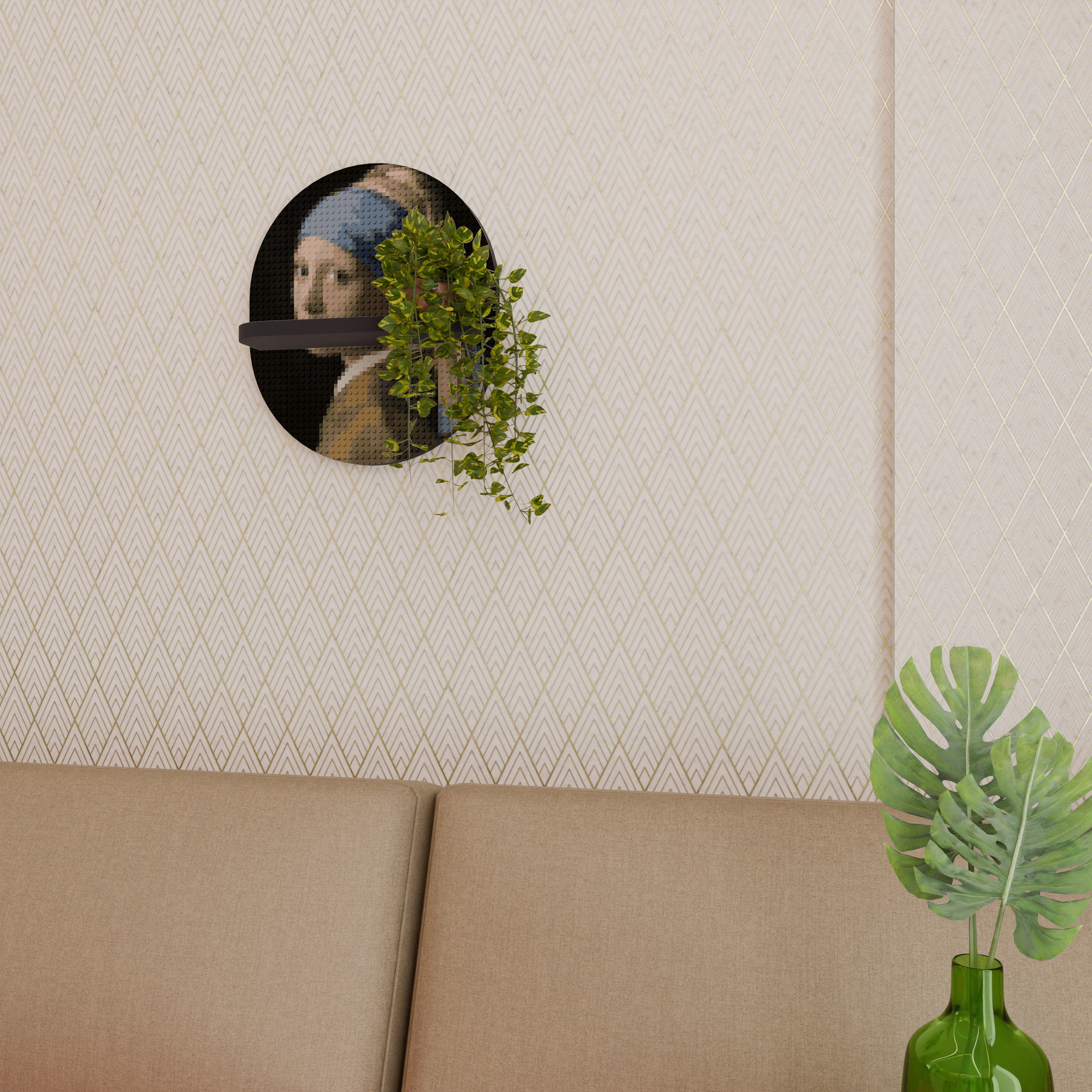 STRUCTURAL MASTERPIECE Ovales Kunstregal in Schwarz