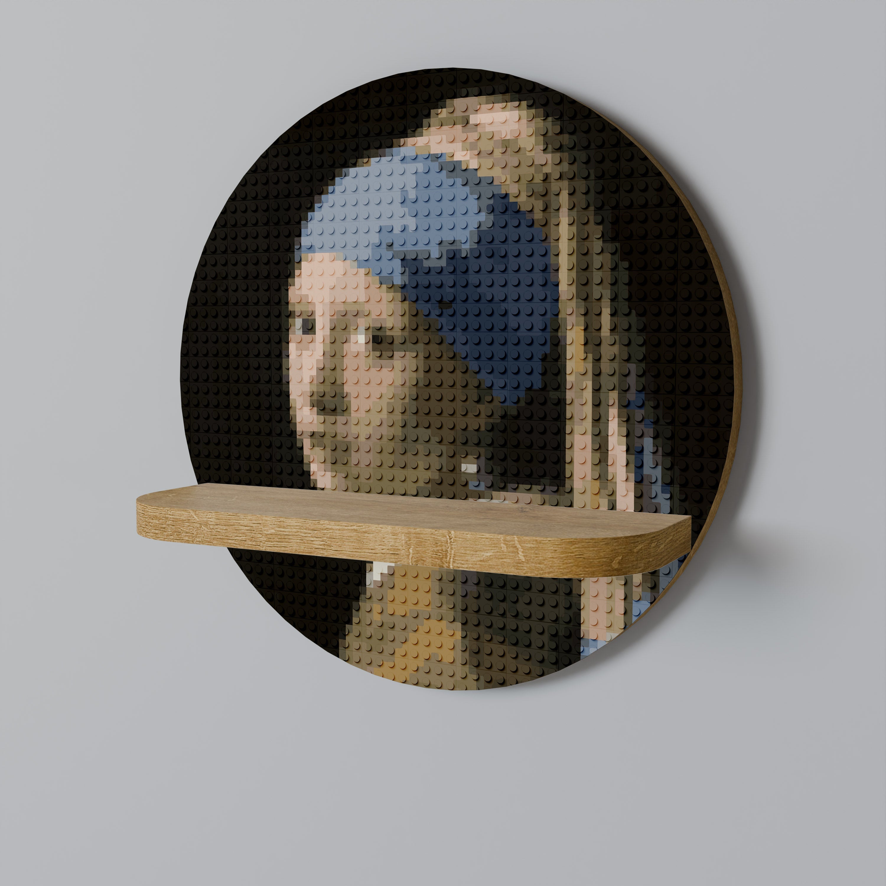 STRUCTURAL MASTERPIECE Rundes Kunstregal in Eiche-Optik