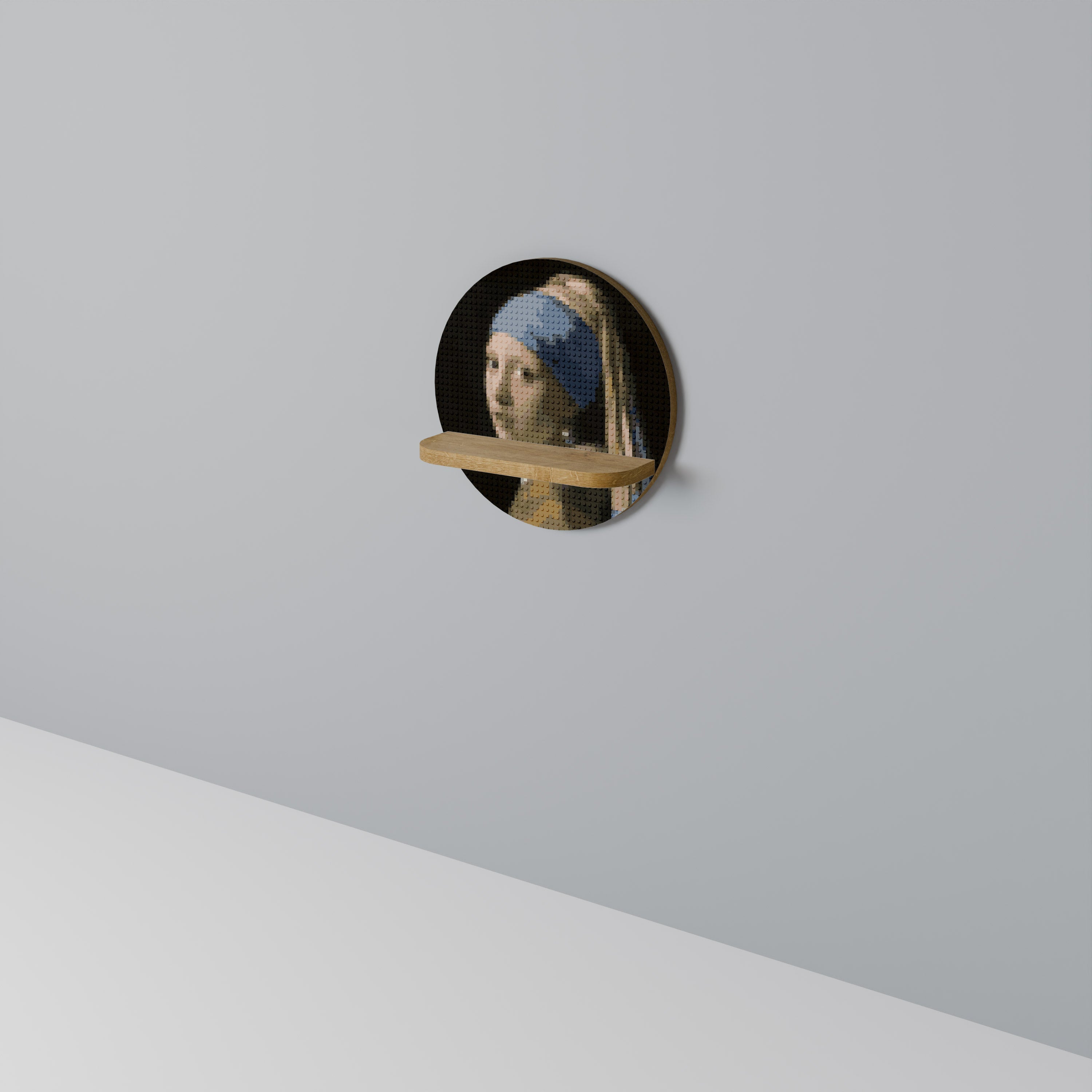 STRUCTURAL MASTERPIECE Rundes Kunstregal in Eiche-Optik