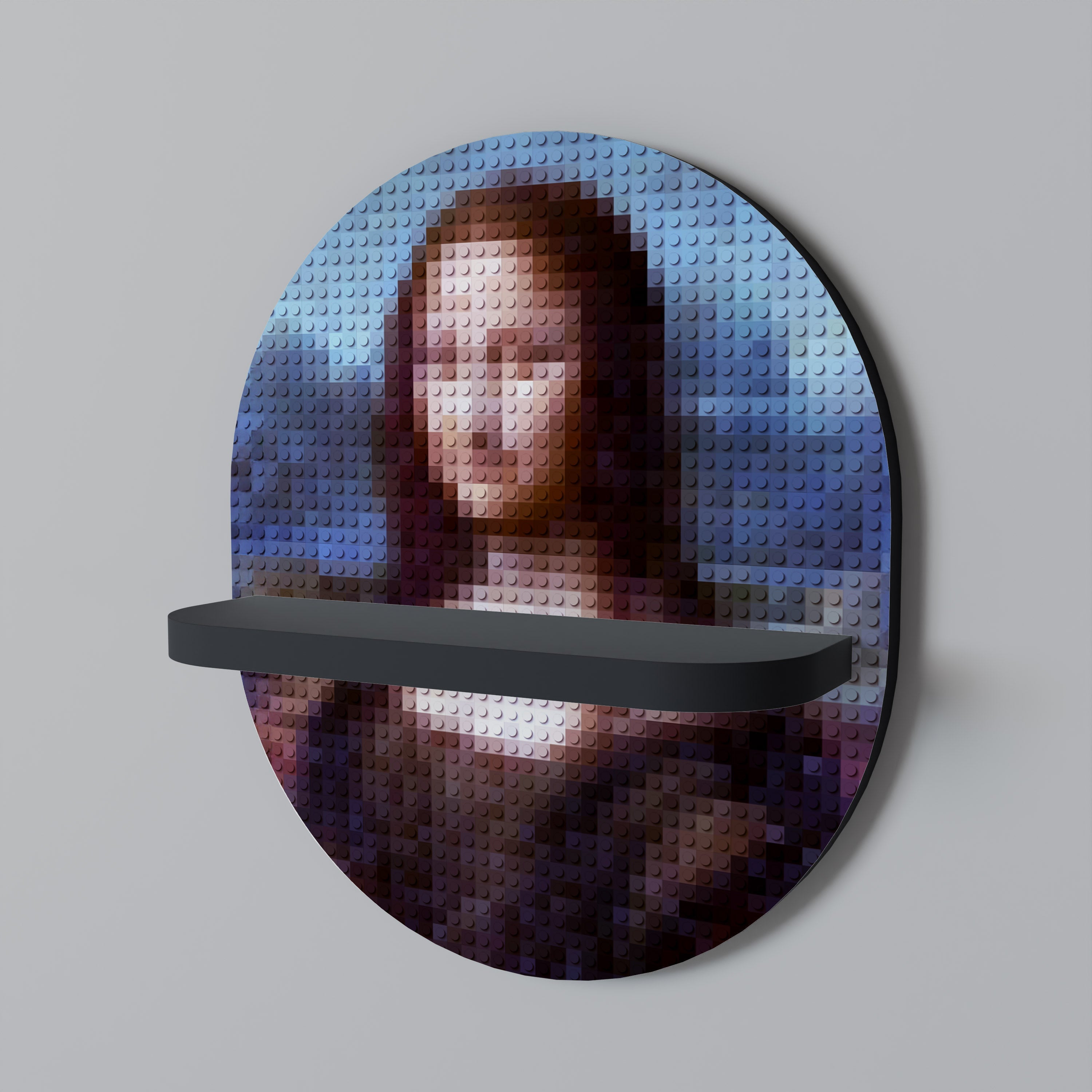 CONSTRUCTIVE ART Oval Art Shelf In Black Finish