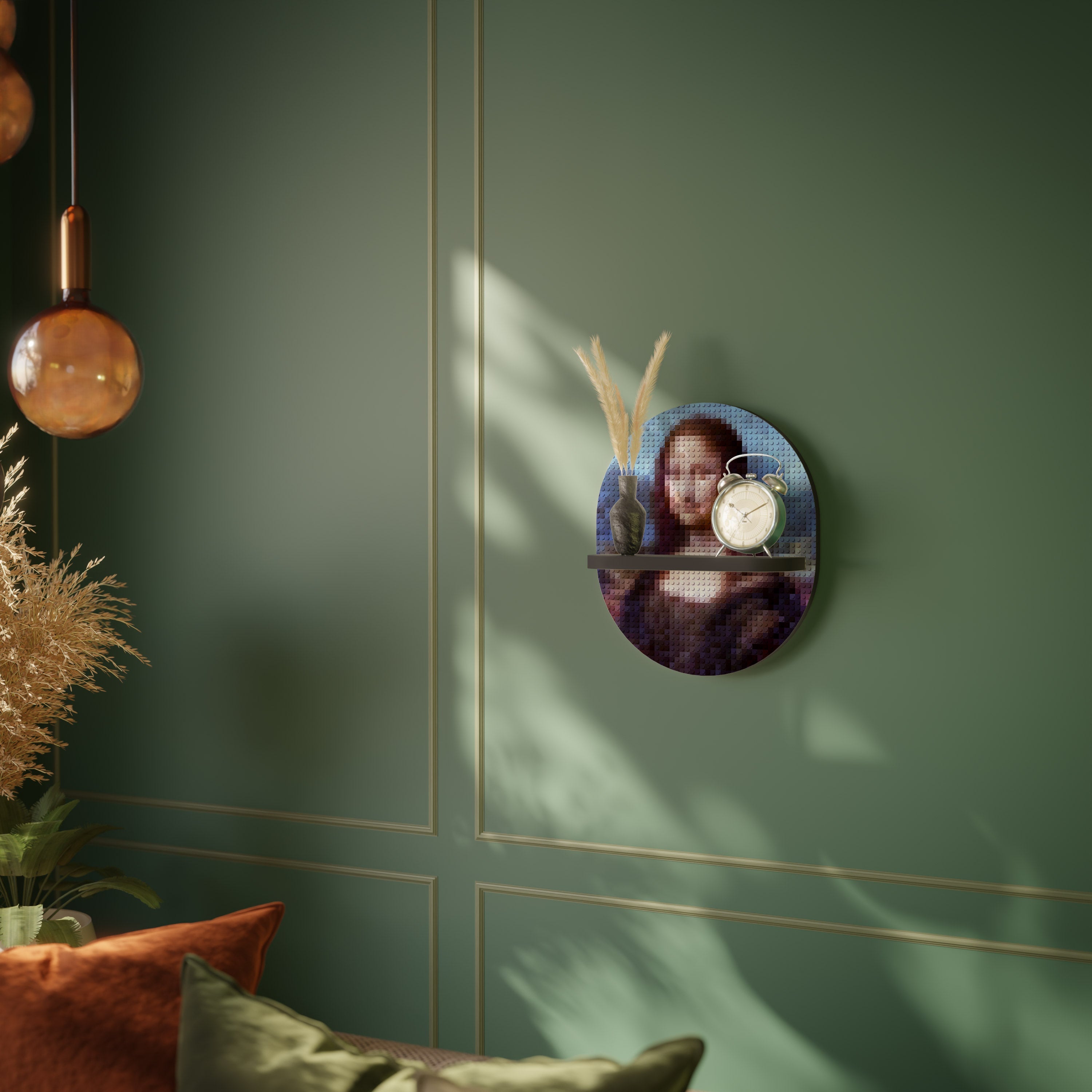 CONSTRUCTIVE ART Oval Art Shelf In Black Finish