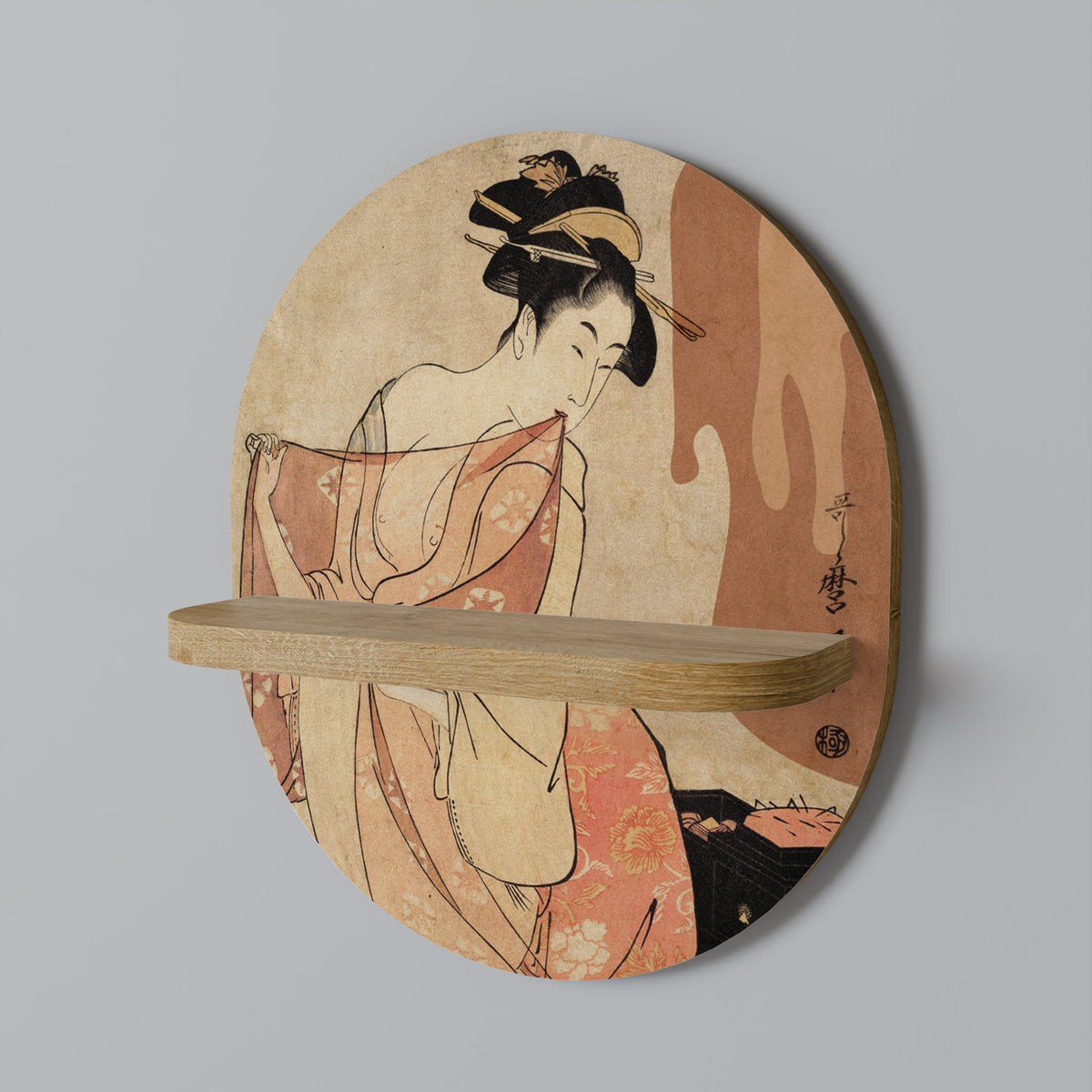 WOMAN, CAT AND EXTRA BROWN Dekoratives Wandregal