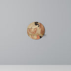 WOMAN, CAT AND EXTRA BROWN Rundes Kunstregal in Eiche-Optik