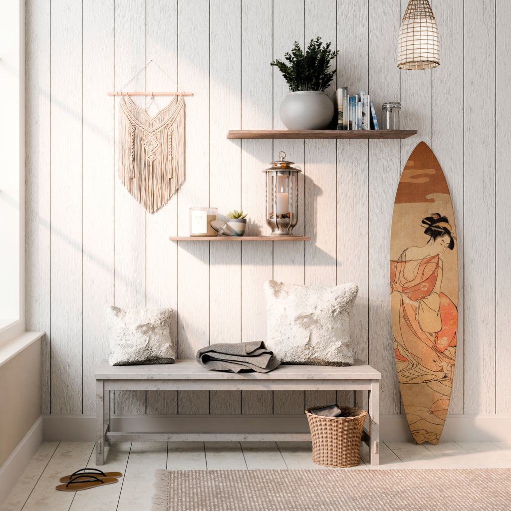 WOMAN, CAT AND EXTRA BROWN Deko-Surfboard