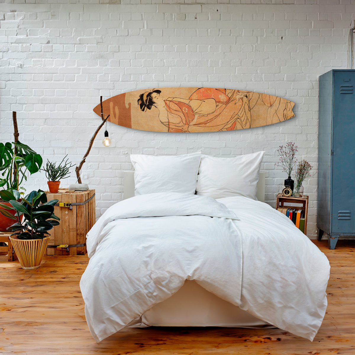 WOMAN, CAT AND EXTRA BROWN Deko-Surfboard