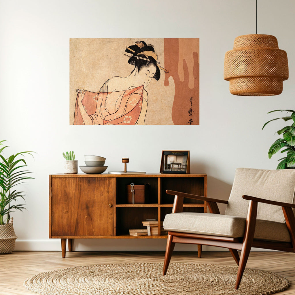 WOMAN, CAT AND EXTRA BROWN Selbstklebendes Horizontal-Poster