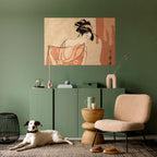 WOMAN, CAT AND EXTRA BROWN Selbstklebendes Horizontal-Poster