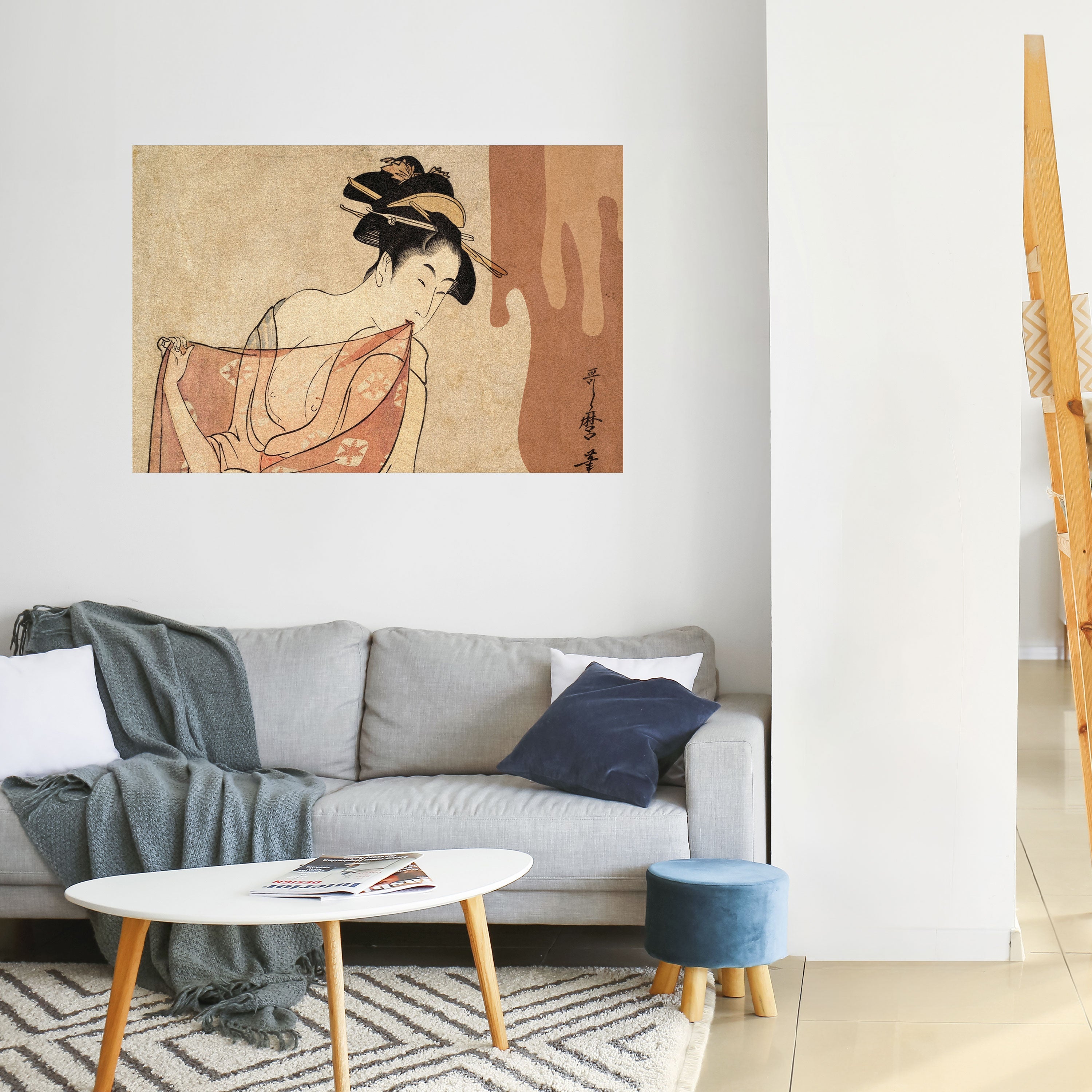 WOMAN, CAT AND EXTRA BROWN Selbstklebendes Horizontal-Poster