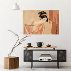 WOMAN, CAT AND EXTRA BROWN Selbstklebendes Horizontal-Poster