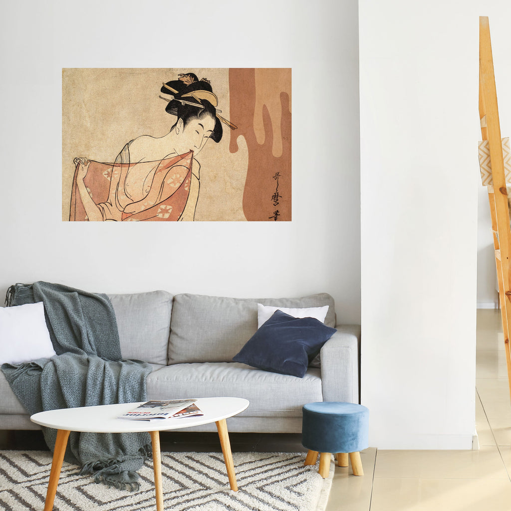 WOMAN, CAT AND EXTRA BROWN Selbstklebendes Horizontal-Poster