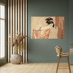 WOMAN, CAT AND EXTRA BROWN Selbstklebendes Horizontal-Poster