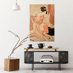 WOMAN, CAT AND EXTRA BROWN Selbstklebendes Poster - Hochformat