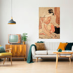 WOMAN, CAT AND EXTRA BROWN Selbstklebendes Poster - Hochformat