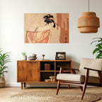 WOMAN, CAT AND EXTRA BROWN Selbstklebendes Horizontal-Poster