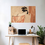 WOMAN, CAT AND EXTRA BROWN Selbstklebendes Horizontal-Poster