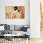 WOMAN, CAT AND EXTRA BROWN Selbstklebendes Horizontal-Poster