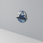 JAPANESE WOMAN Oval Art Shelf In Black Finish