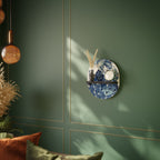 JAPANESE WOMAN Oval Art Shelf In Black Finish