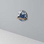 JAPANESE WOMAN Round Art Shelf In Oak Effect