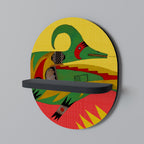 EXPRESSIVE AVANYU Oval Art Shelf In Black Finish