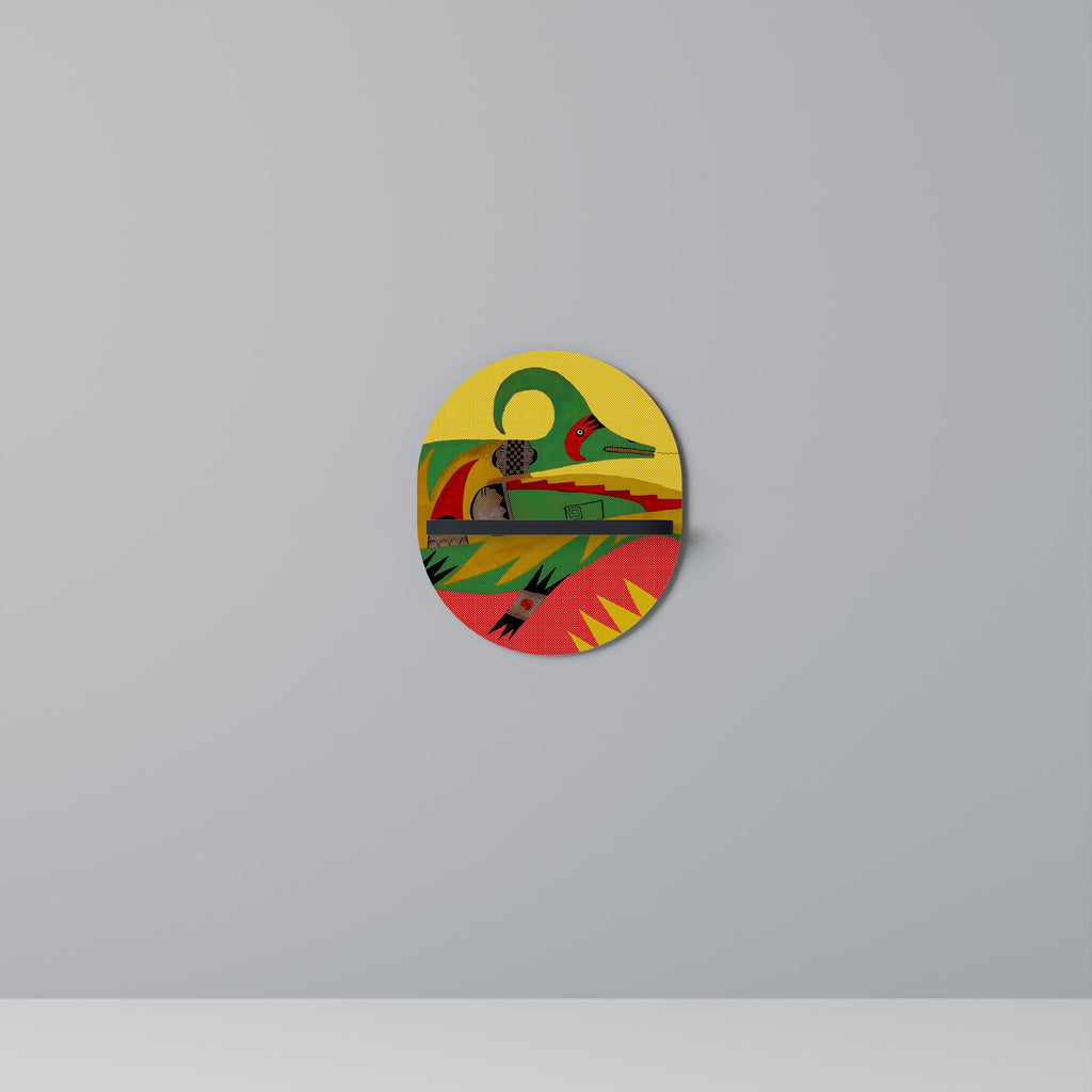 EXPRESSIVE AVANYU Oval Art Shelf In Black Finish