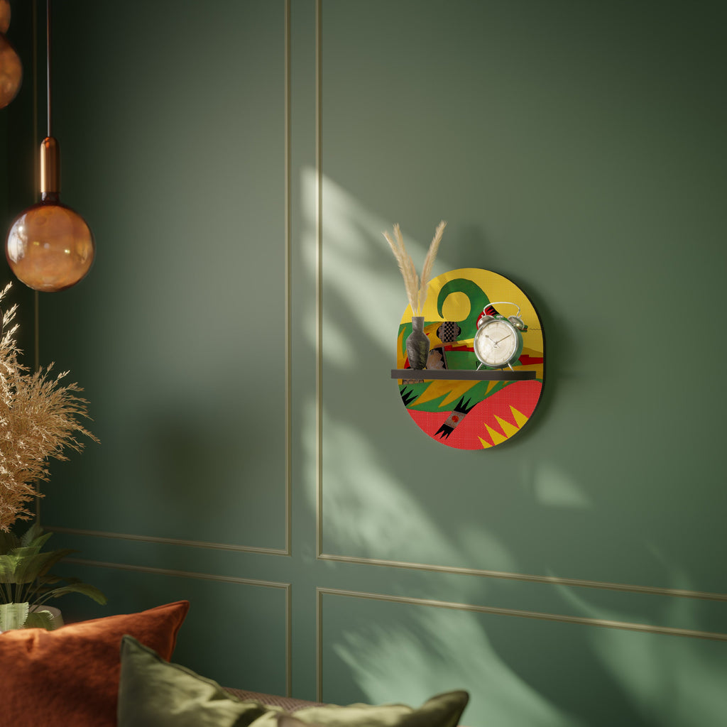 EXPRESSIVE AVANYU Oval Art Shelf In Black Finish