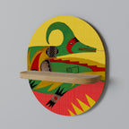 EXPRESSIVE AVANYU Ovales Kunstregal in Eiche-Optik