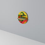 EXPRESSIVE AVANYU Ovales Kunstregal in Eiche-Optik