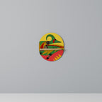 EXPRESSIVE AVANYU Ovales Kunstregal in Eiche-Optik