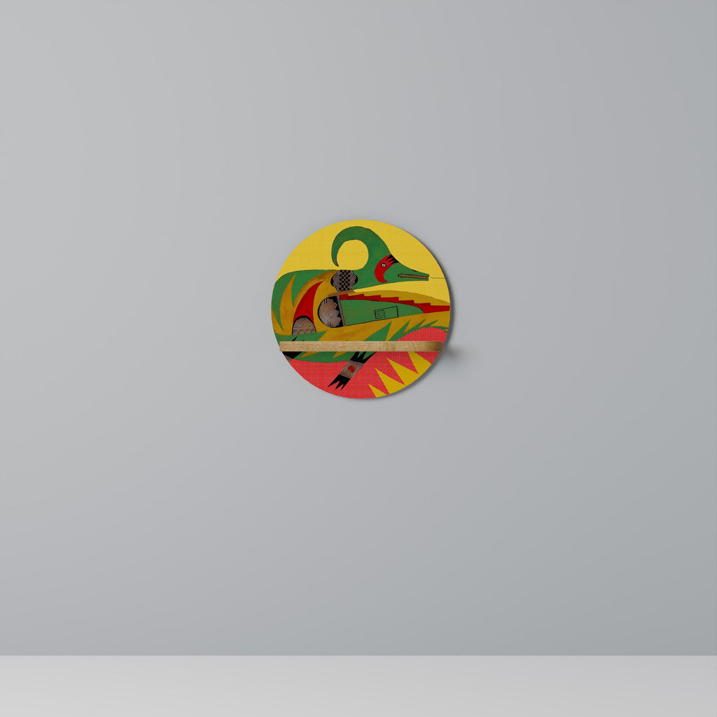 EXPRESSIVE AVANYU Rundes Kunstregal in Eiche-Optik