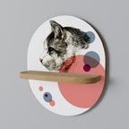BUBBLE CAT SKETCH Ovales Kunstregal in Eiche-Optik