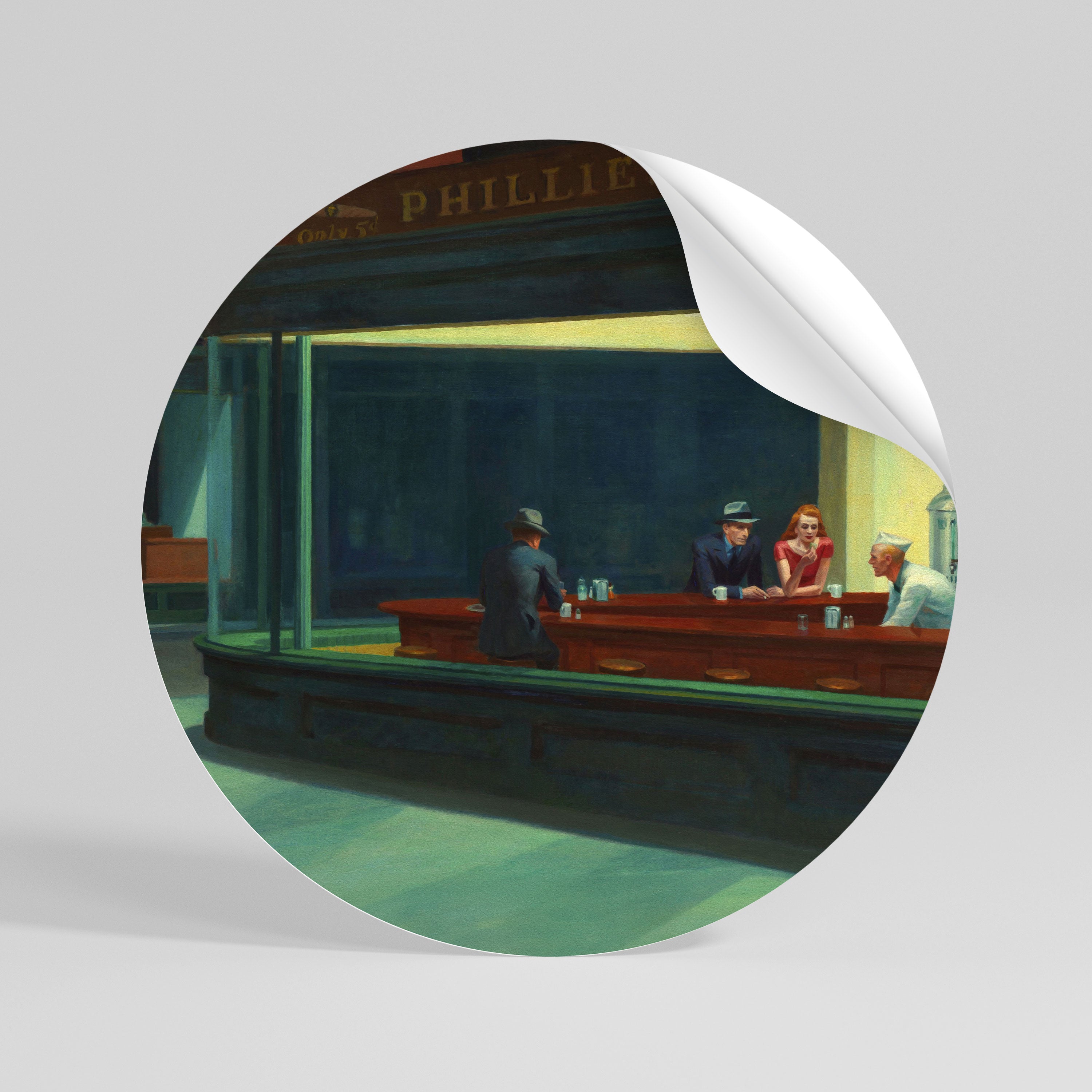 SERENE EVENING CHAT Runder Wandsticker zum Abziehen und Aufkleben