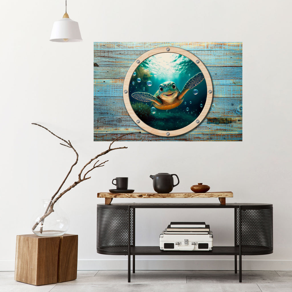 SEASIDE JOY Selbstklebendes Horizontal-Poster