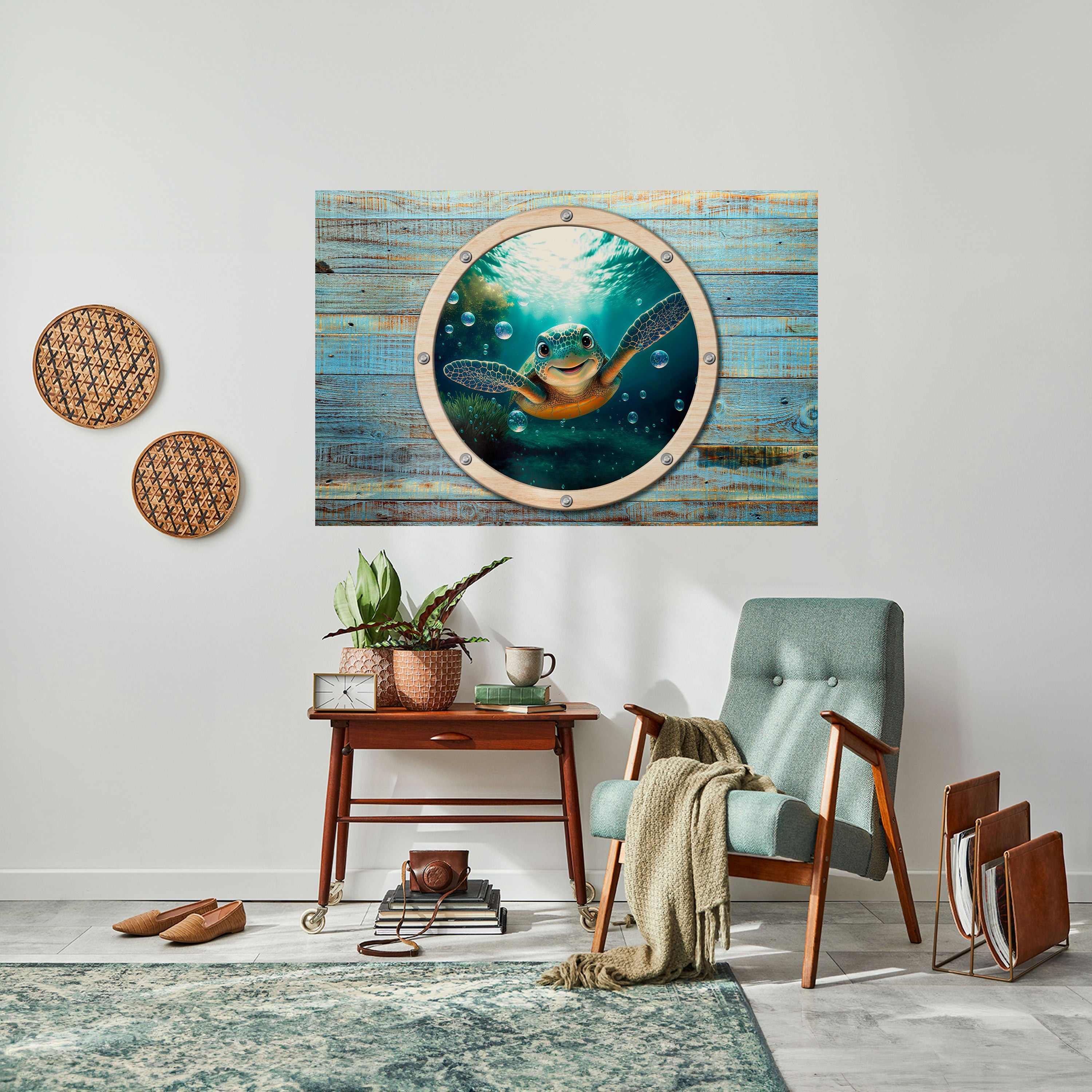 SEASIDE JOY Selbstklebendes Horizontal-Poster