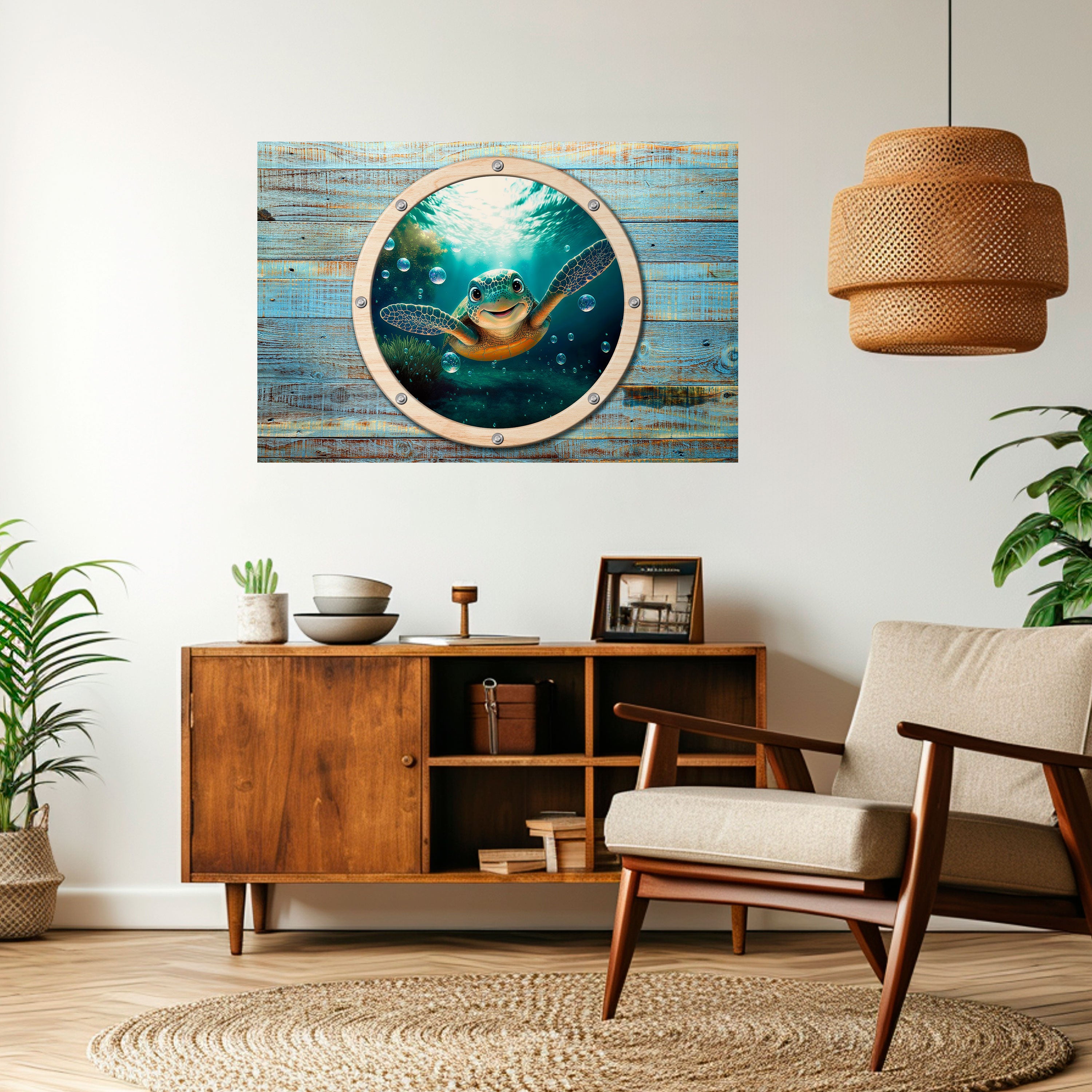 SEASIDE JOY Selbstklebendes Horizontal-Poster