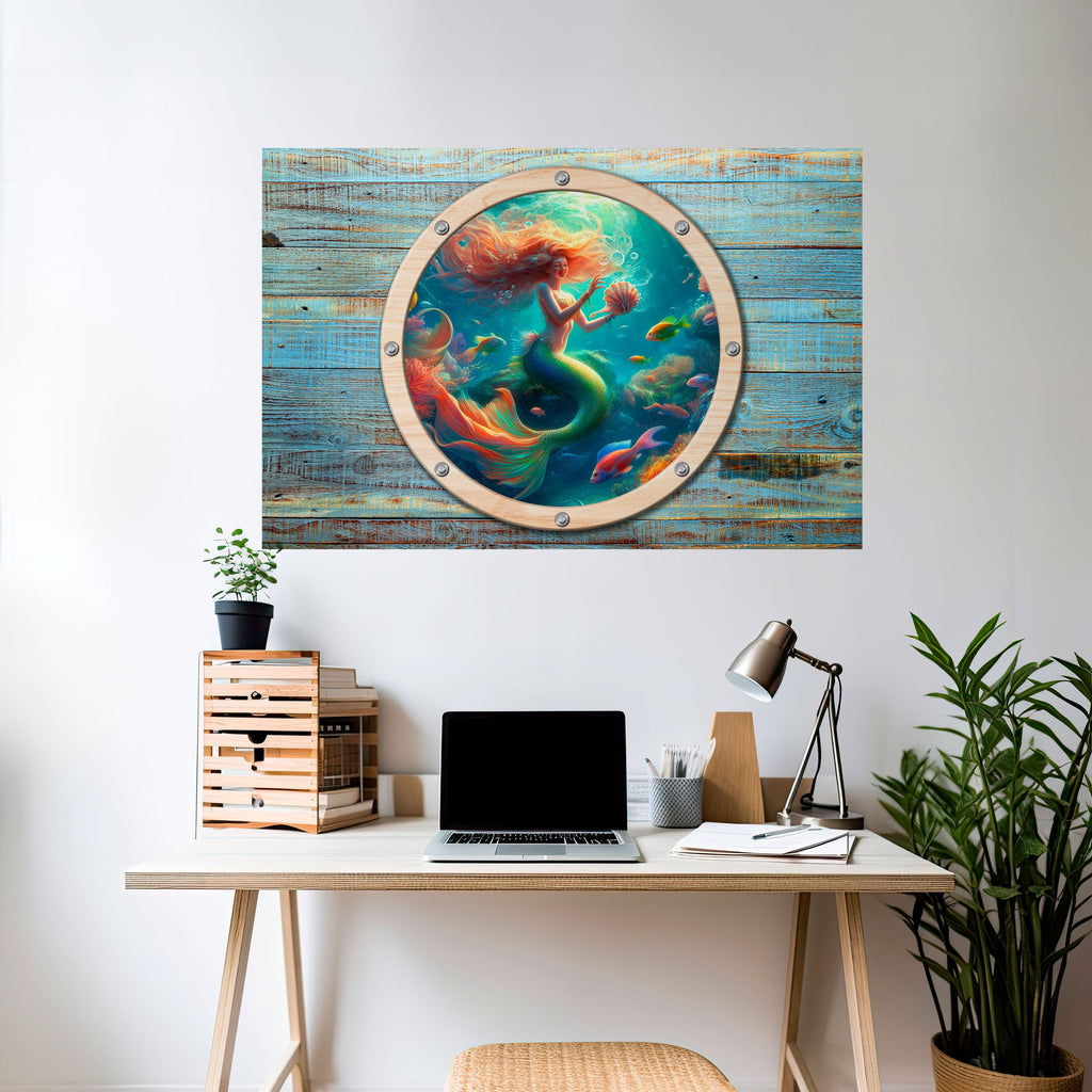 MERMAID DREAMS Selbstklebendes Horizontal-Poster