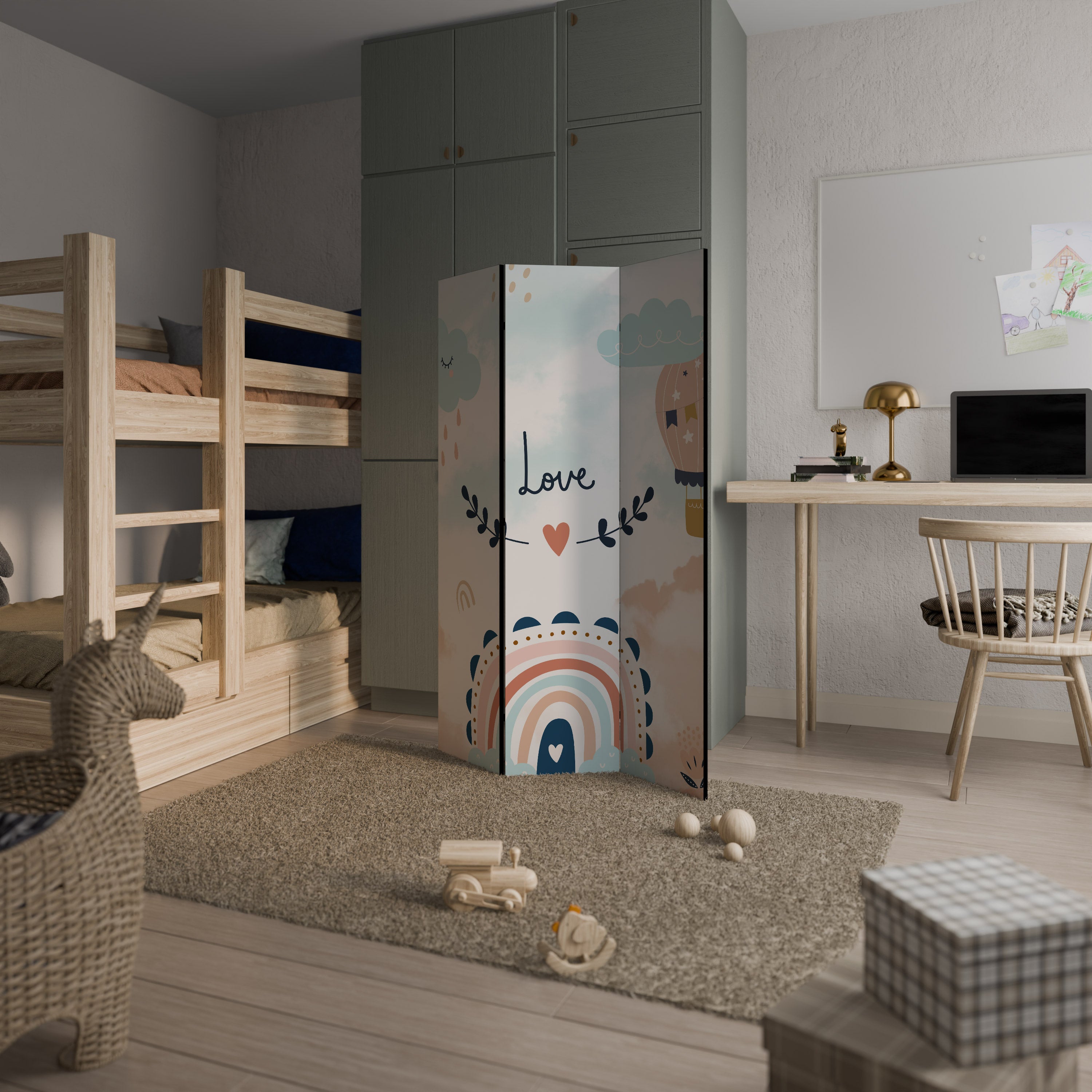 LOVELY DREAMS Dekorativer 3-teiliger Raumteiler